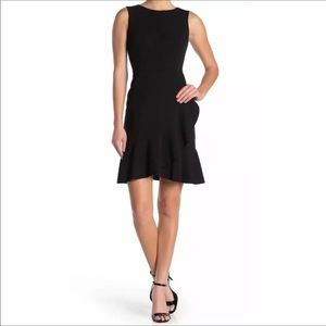 Tommy Hilfiger Black Ruffle Hem Crepe Dress
